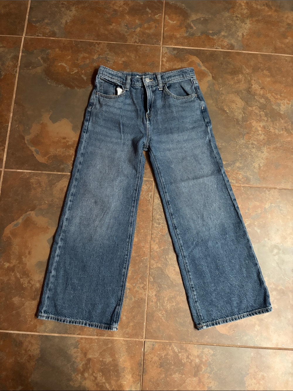 Old Navy Kids Wide-Leg Blue Denim Jeans - Medium Wash 14